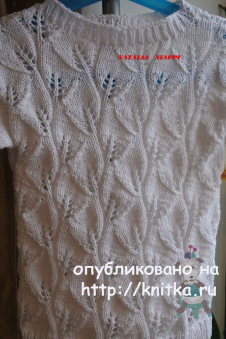 Кофточка спицами на девочку Нежные листья Кофточка спицами на девочку Нежные листья