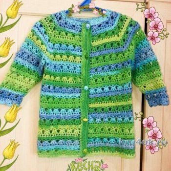 Ажурная кофточка крючком для девочки Ажурная кофточка крючком для девочки
